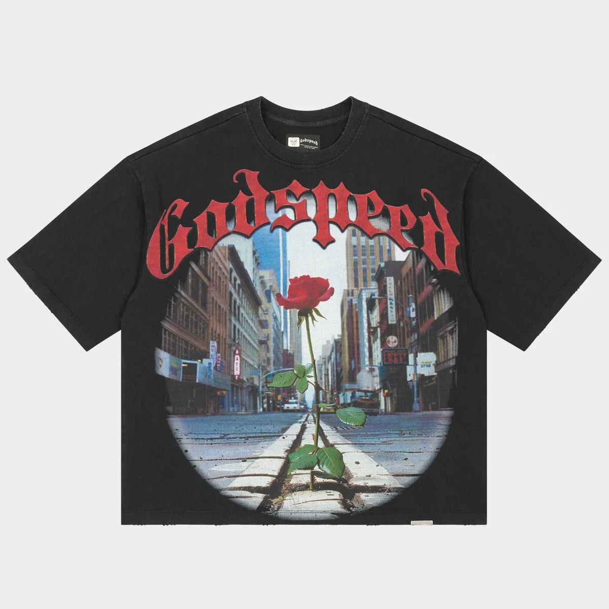 God Speed Tee Concrete Rose Black