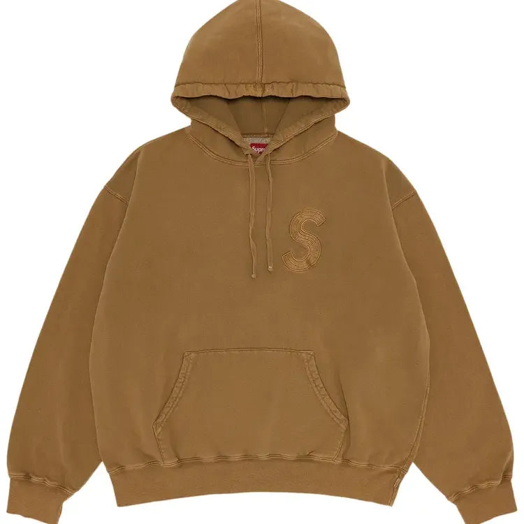 Supreme Overdyed S Logo Hoodie Tan SALE