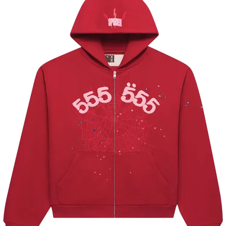 Sp5der Angel Number Zip Up Merlot