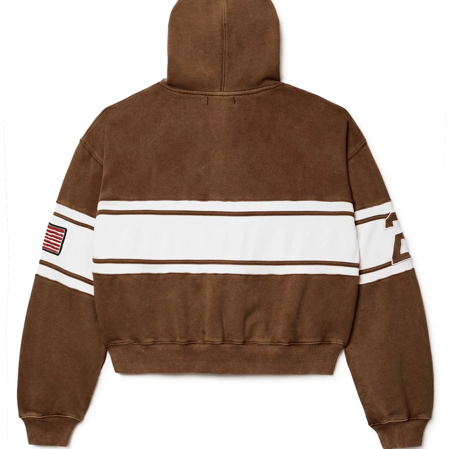 Vale Zip Up Hoodie USA Derby Brown