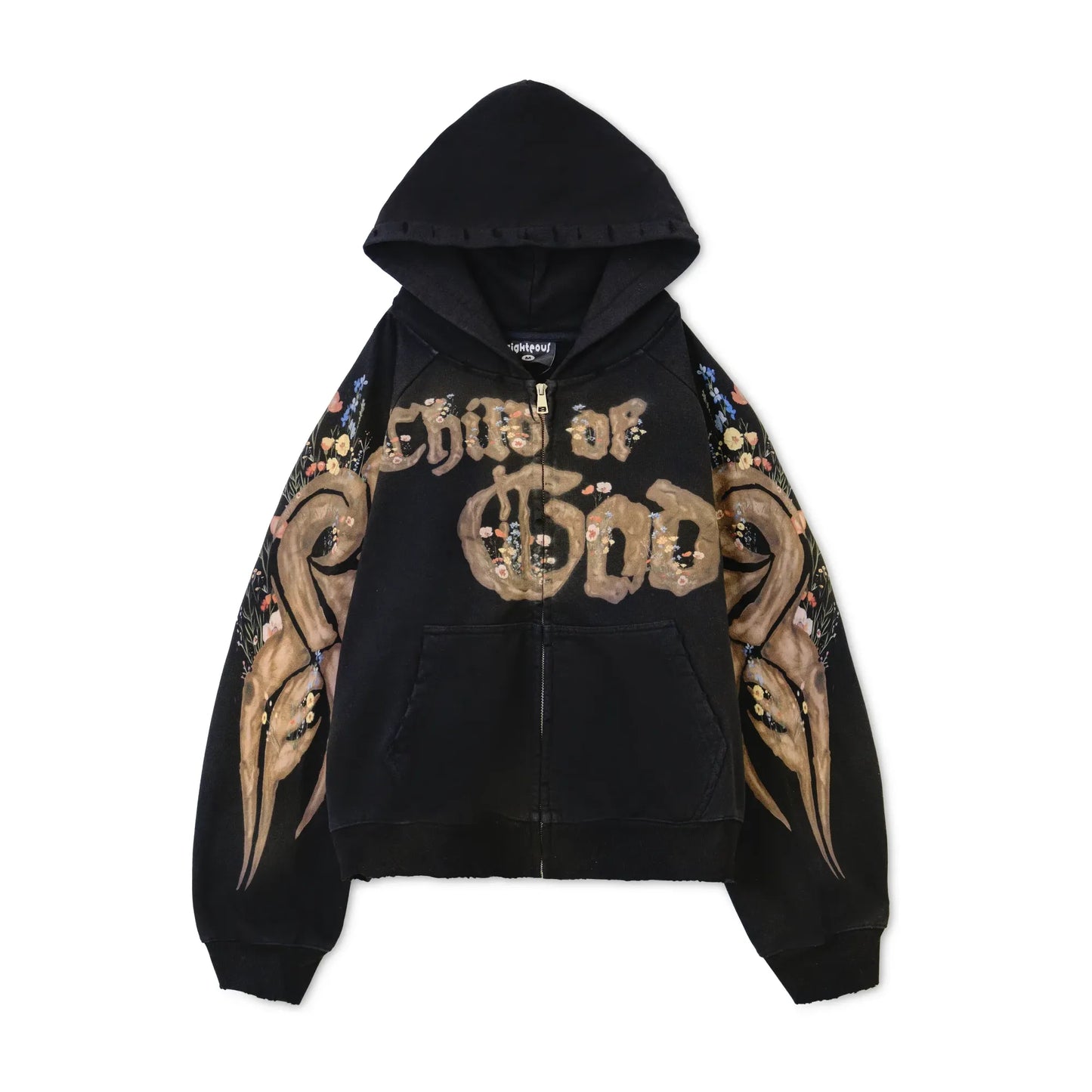 Righteous Child Of God Zip Up Black