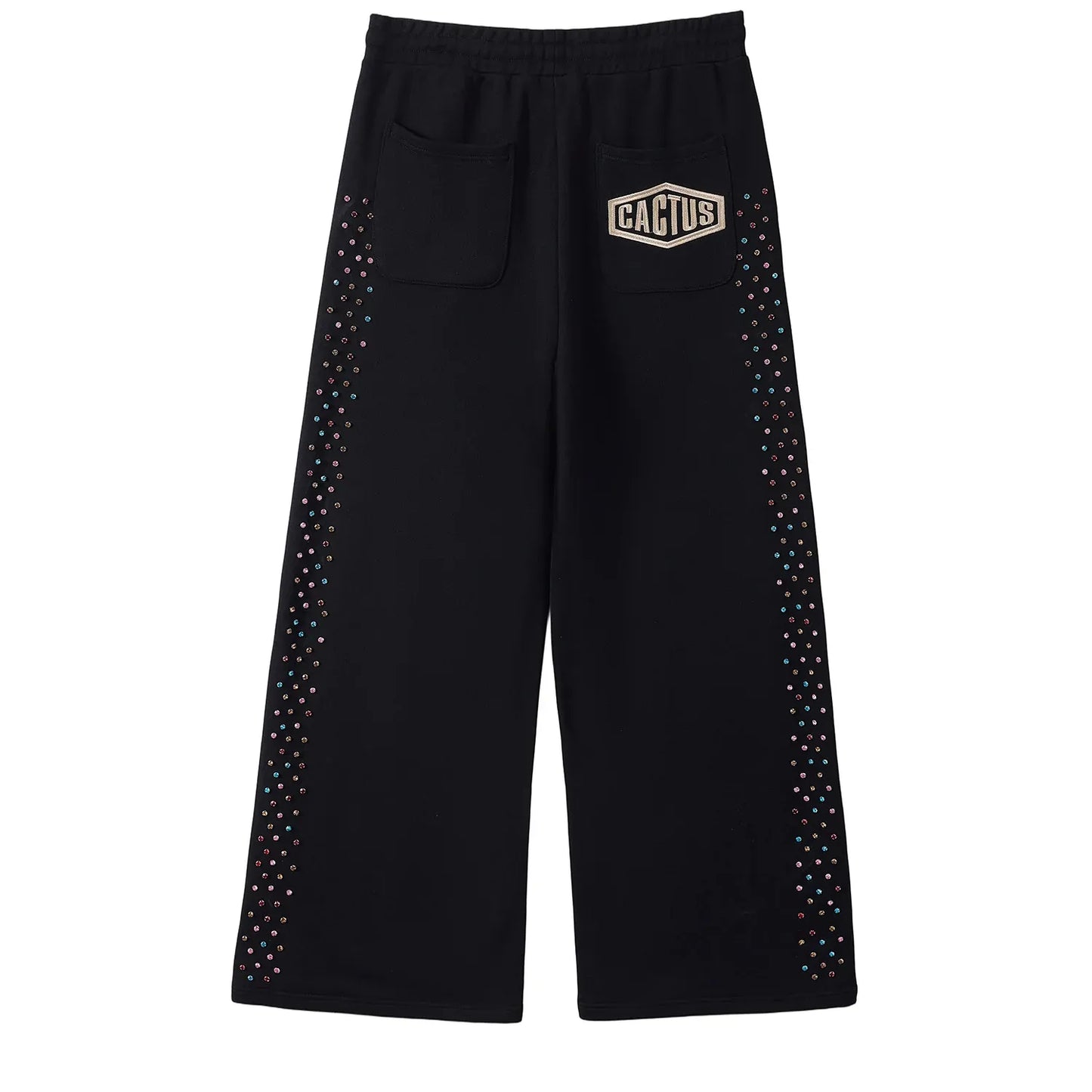 AZVA Crystal Cactus Sweats Black