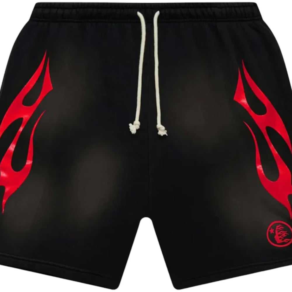 Hellstar Flame Shorts Black/Red