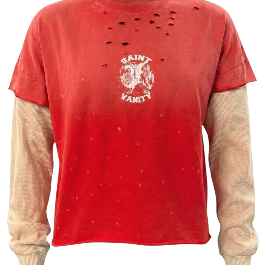 Sain Vanity Cutoff Layered Thermal Red