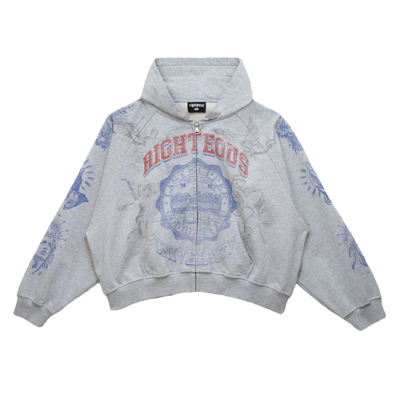 Righteous Zeal Zip Up Grey