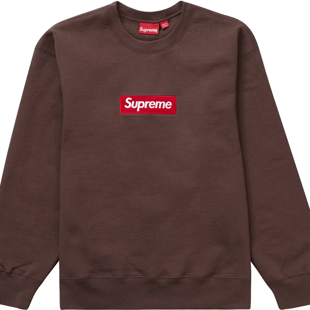 Supreme Box Logo Crewneck Brown SALE