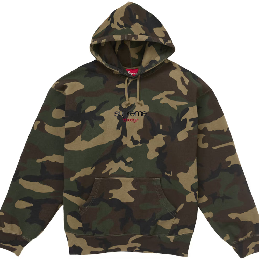 Supreme Hoodie Chicago Shop Woodland Camo