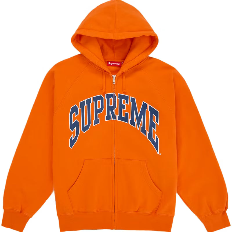 Supreme Cracked Raglan Zip Up Dark Orange