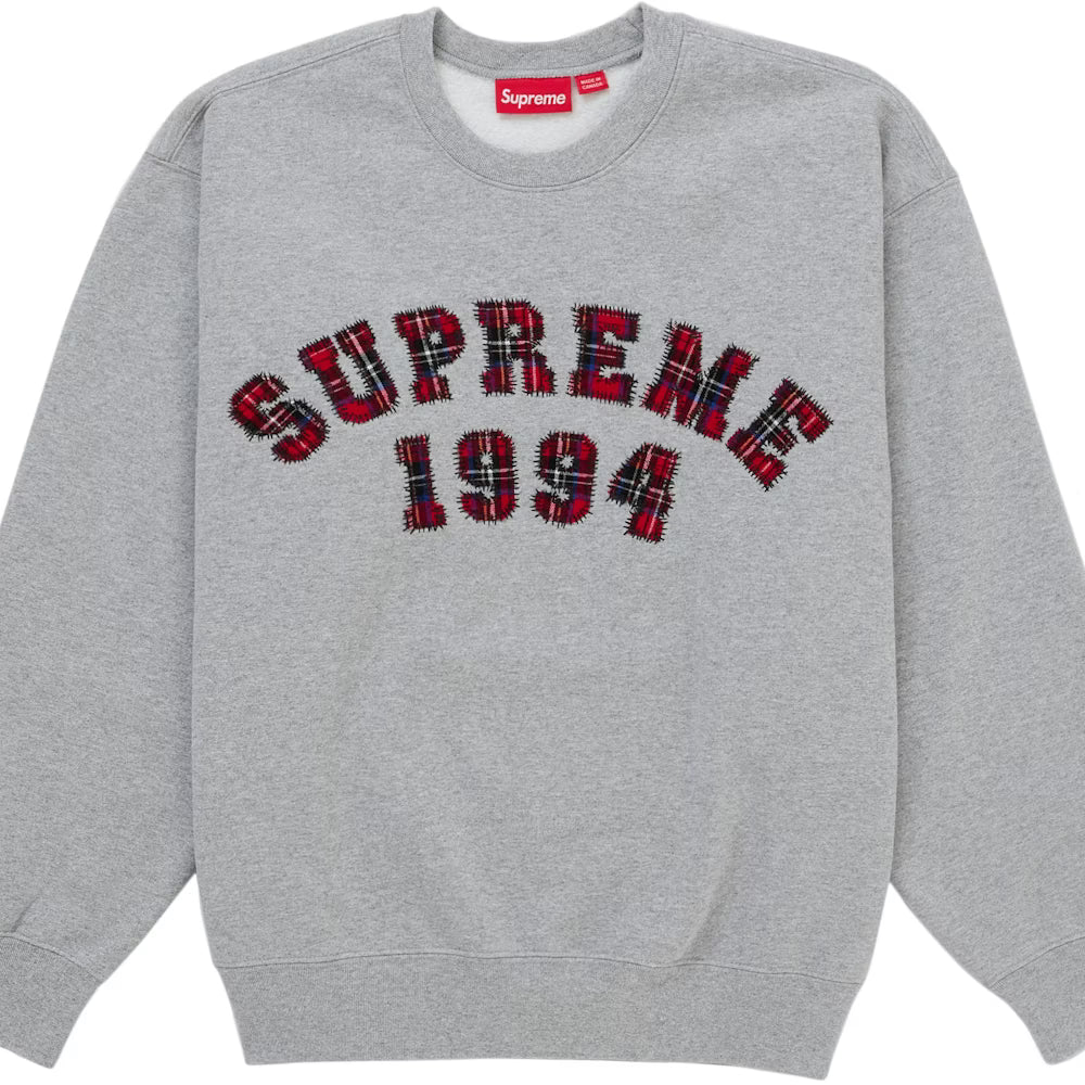 Supreme Plaid Crewneck Grey