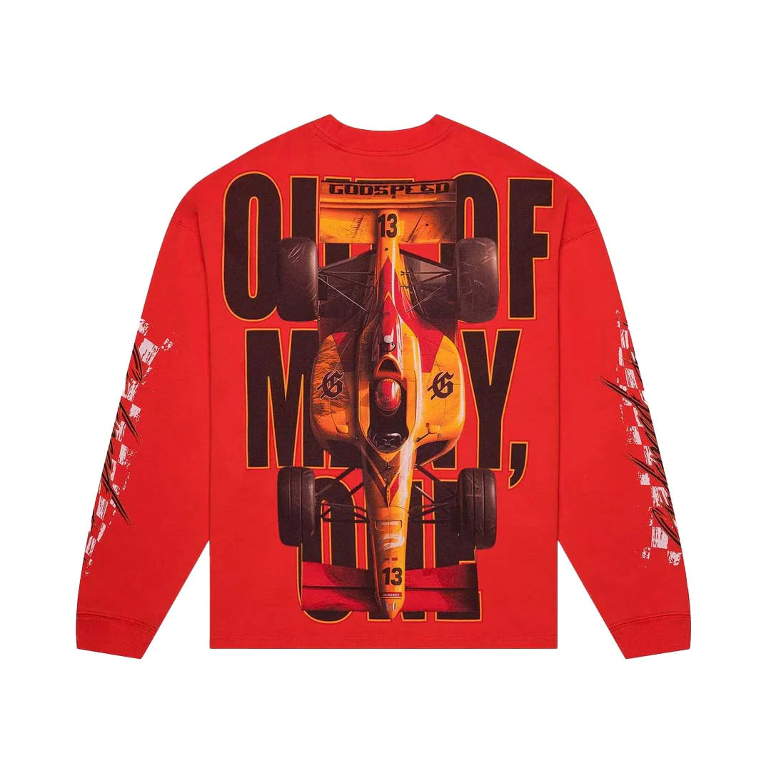 God Speed Long Sleeve F1 Finish Line Red