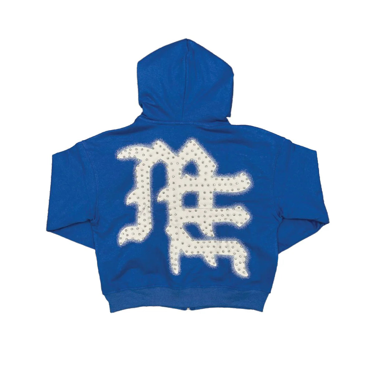 Mixed Emotions Never Die Zip Up Hoodie Blue