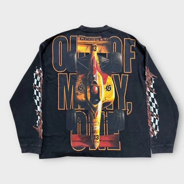 God Speed Long Sleeve F1 Finish Line Black