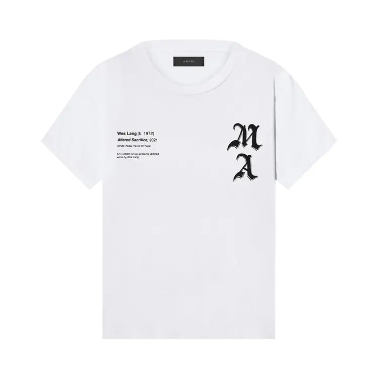Amiri Tee Wes Lang Checker Skull White