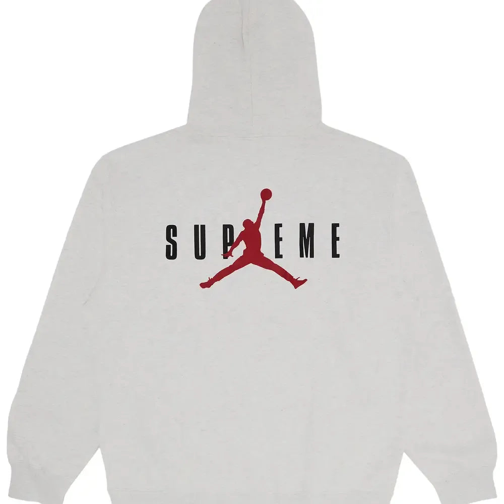 Supreme X Air Jordan Hoodie Light Grey SALE