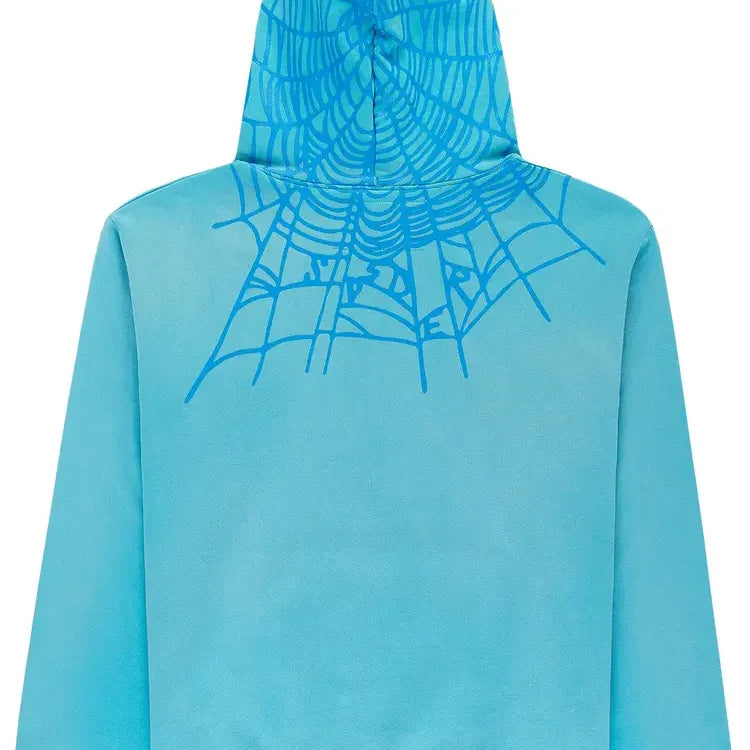 Sp5der Heavy Hoodie Cyan