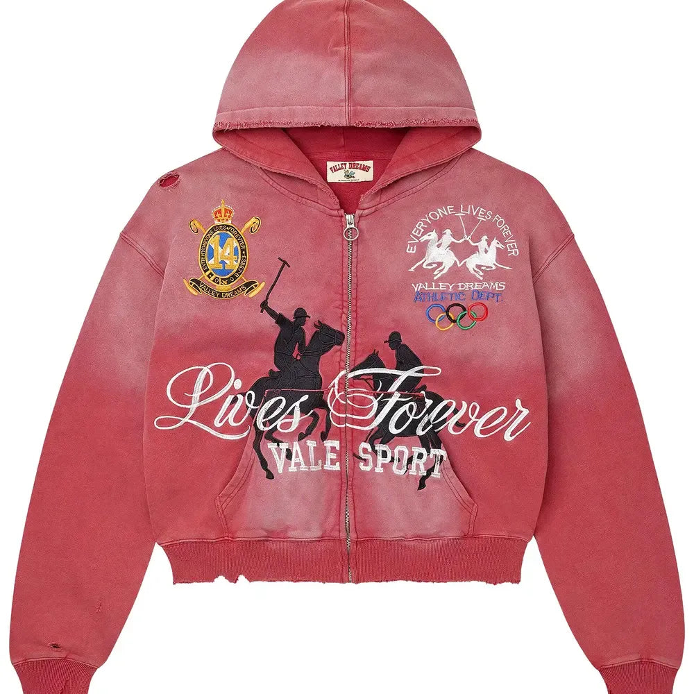 Vale Zip Up Rockefeller Red