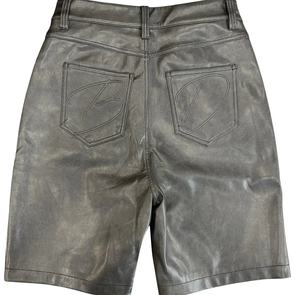 Bottega Desires Leather Shorts Grey