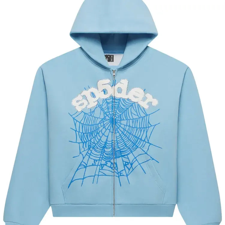 Sp5der OG Web Zip Up Sky Blue