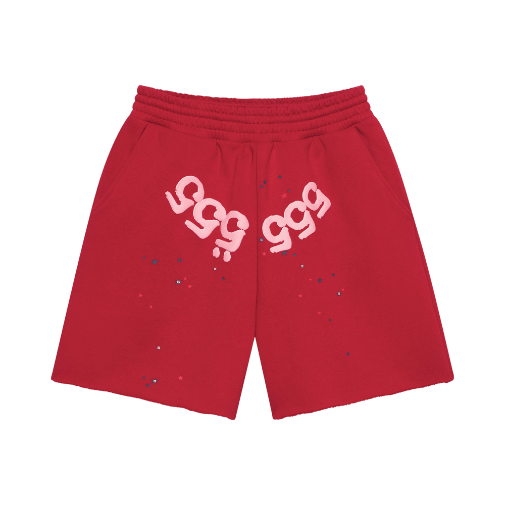 Sp5der Angel Number Sweat Short Merlot
