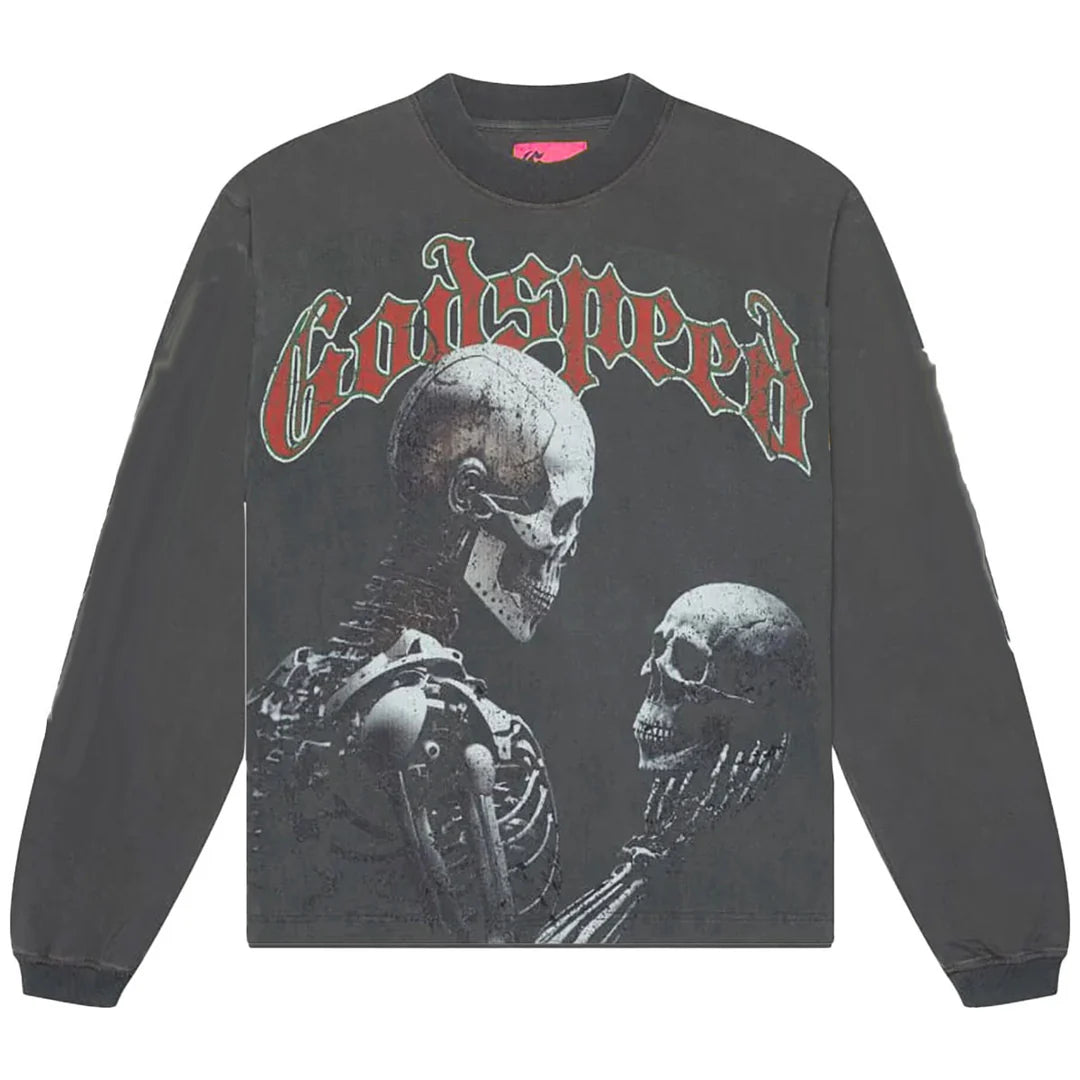God Speed Robot Skeleton Long Sleeve Grey