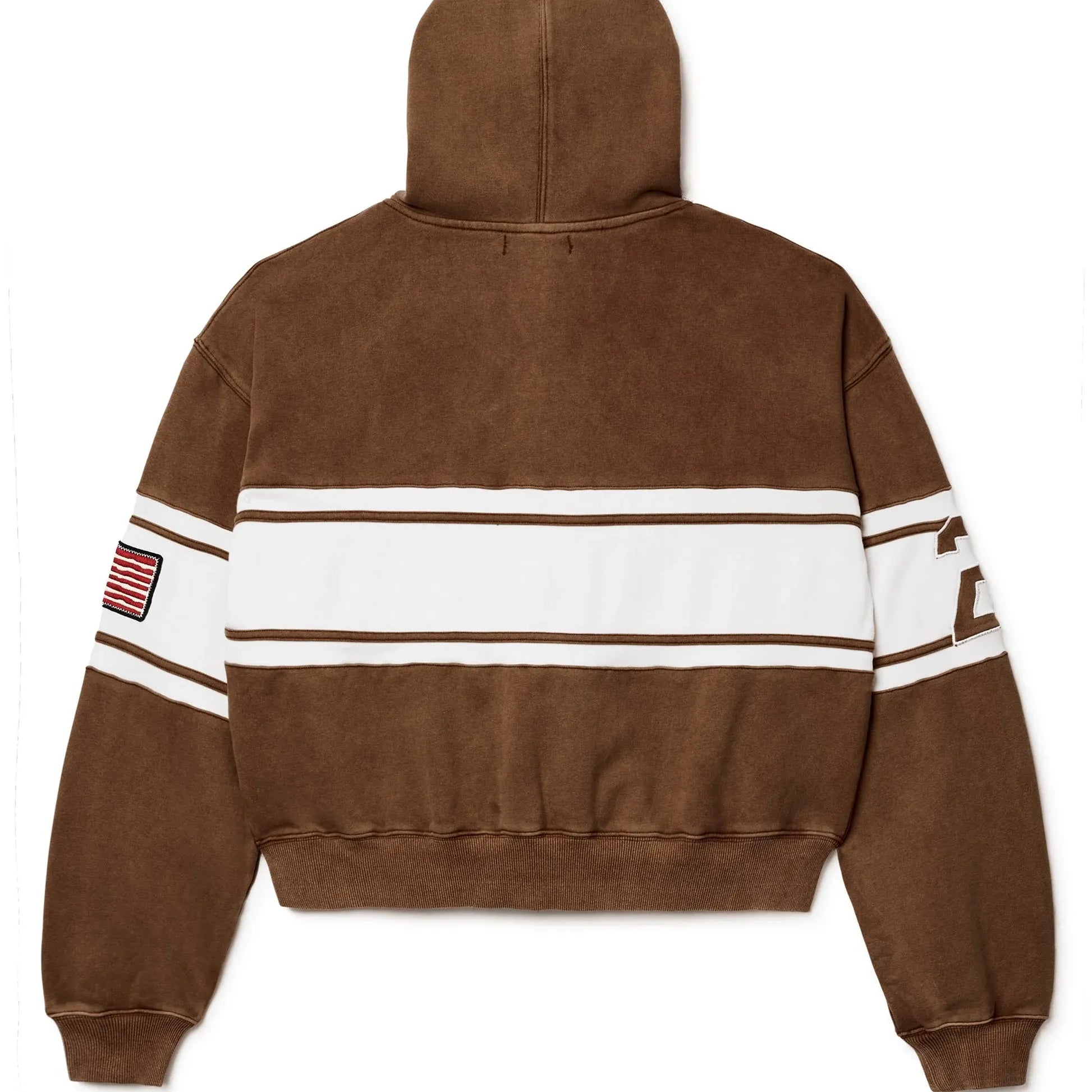 Vale Zip Up Hoodie USA Derby Brown