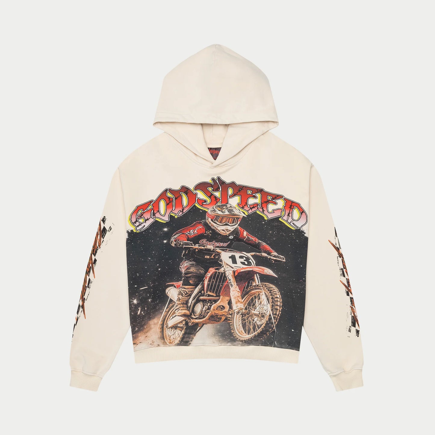 God Speed Motocross Hoodie Bone