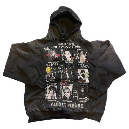 Amis Et Fleurs Hollywood Stars Hoodie Black