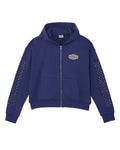 AZVA Crystal Cactus Zip Up Navy