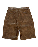 Bottega Desires Leather Shorts Brown