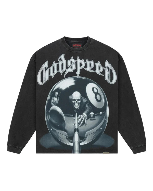 God Speed Long Sleeve 8 Ball Black
