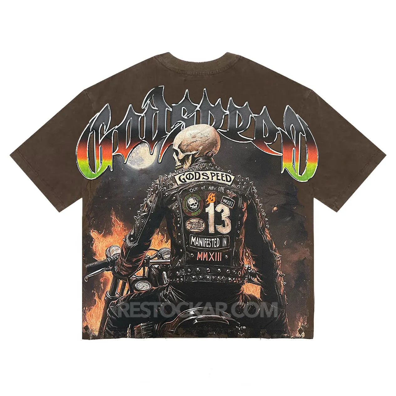 God Speed Tee Biker Nation Brown SALE