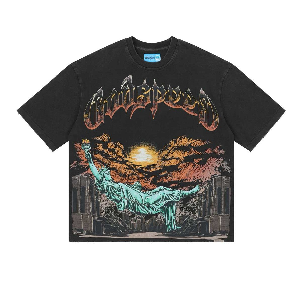 God Speed Tee Burnt Bridges Black