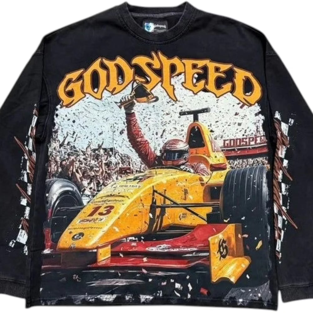 God Speed Long Sleeve F1 Finish Line Black
