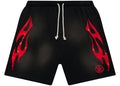 Hellstar Flame Shorts Black/Red