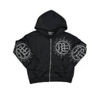 Mixed Emotions Eclipse Zip Up Washed Black