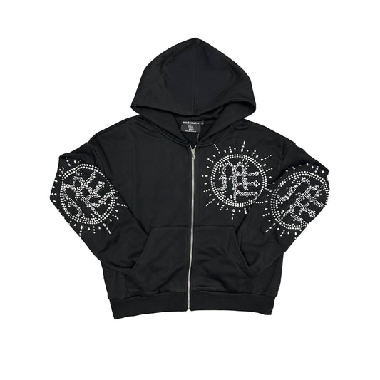 Mixed Emotions Eclipse Zip Up Washed Black
