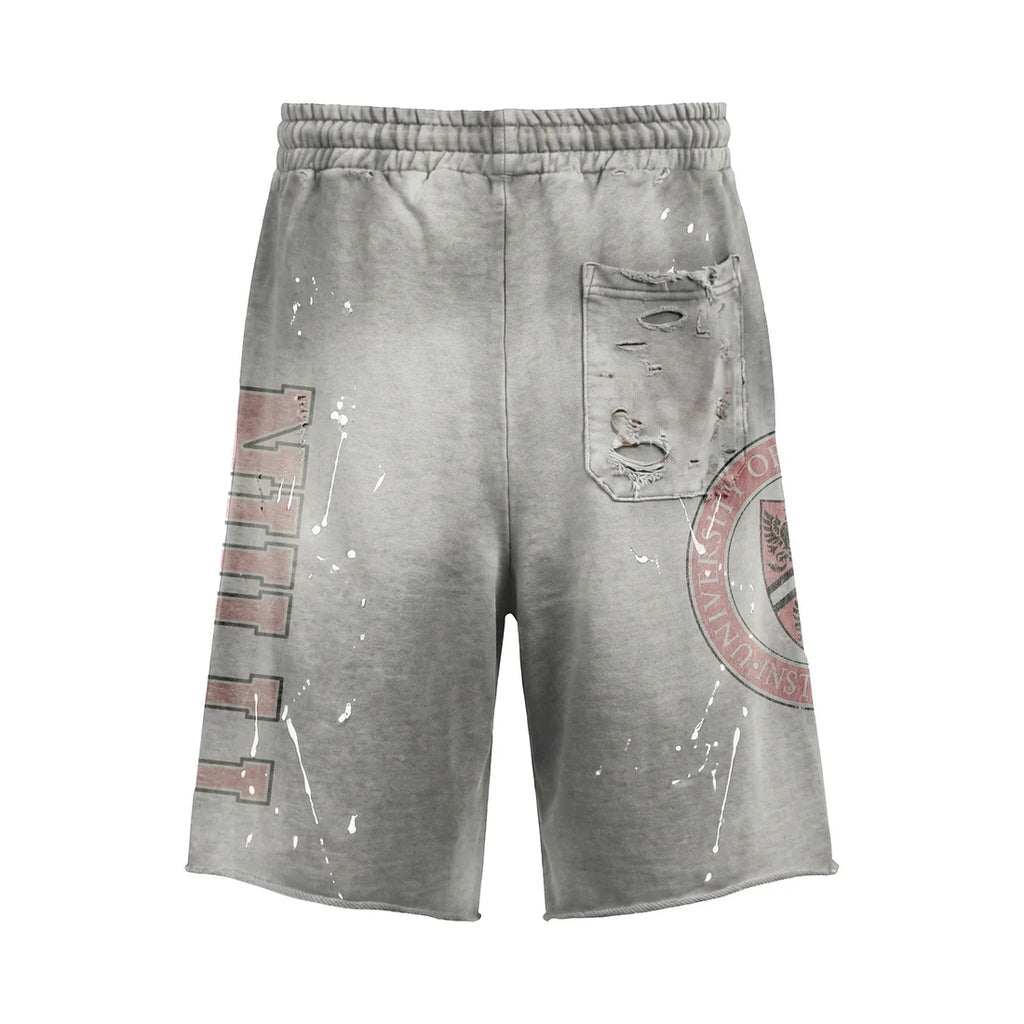 Nulli University Sweat Shorts Grey/Red
