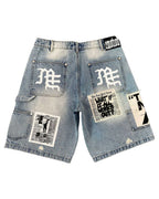 Mixed Emotions Blue AI Jorts