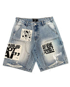 Mixed Emotions Blue AI Jorts