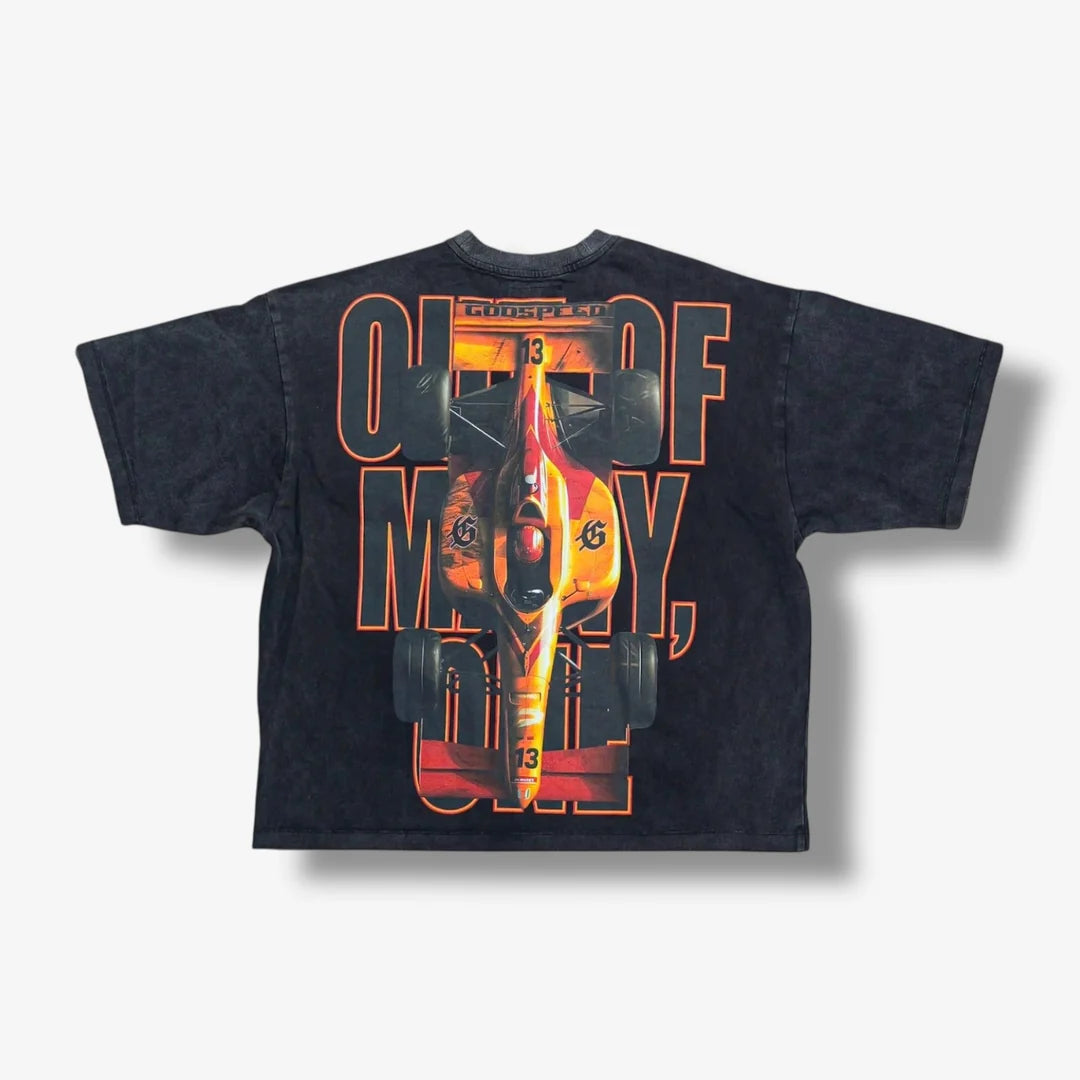 God Speed Tee F1 Finish Line Washed Black