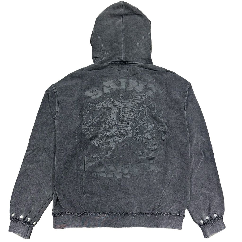 Saint Vanity Terry Zip Up Washed Black