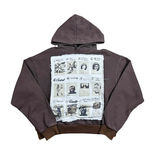 Saint Vanity Patch Hoodie Brown SALE