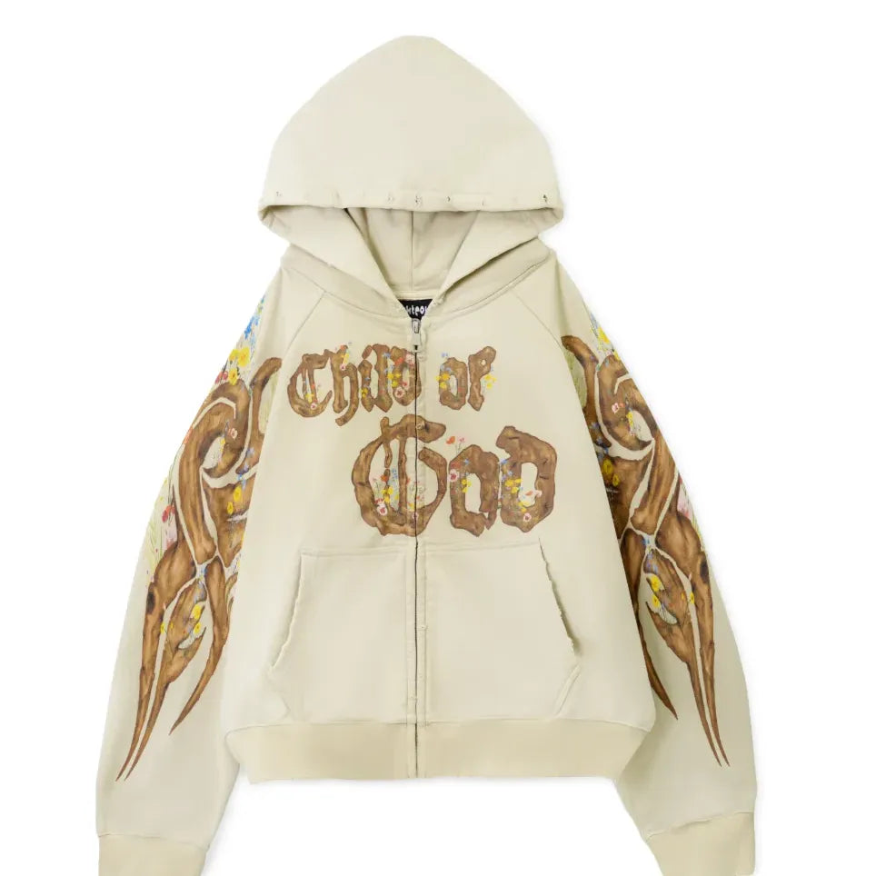 Righteous Child Of God Zip Up Tan