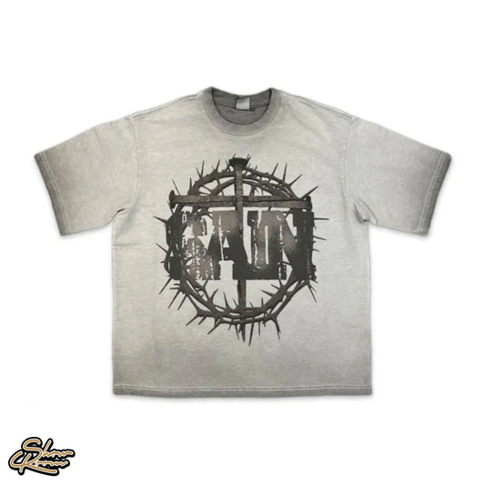Saint Vanity Cross Tee Light Grey
