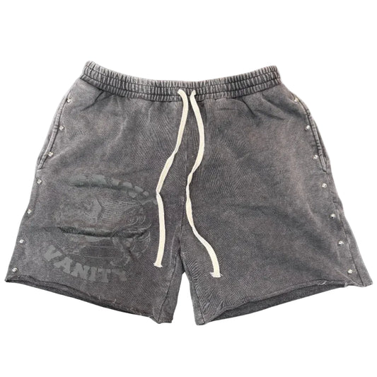 Saint Vanity Studded Shorts Dark Grey