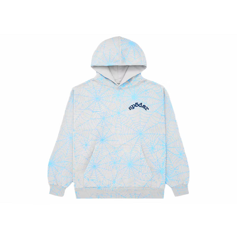Sp5der Hoodie Grey/Blue AOP