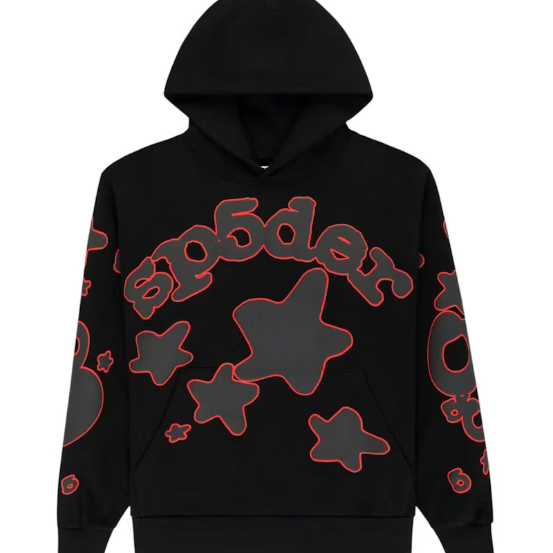 Sp5der Hoodie Beluga Outline Black