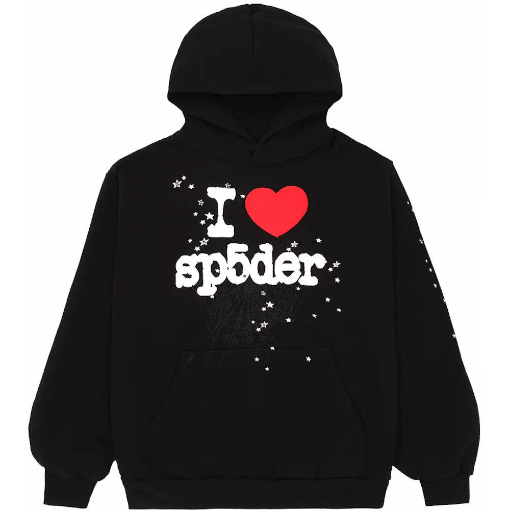 Sp5der Hoodie I Heart Black
