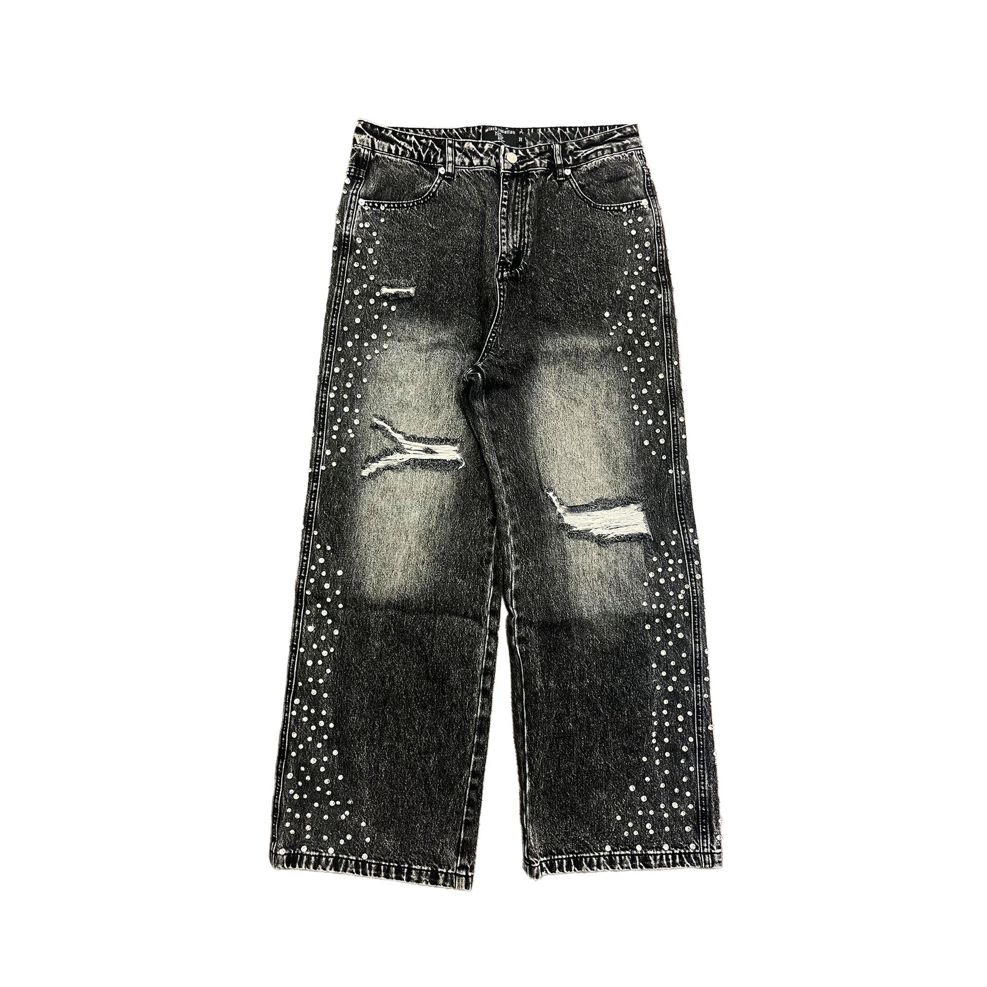 Mixed Emotions Baggy Jeans Grey Stone