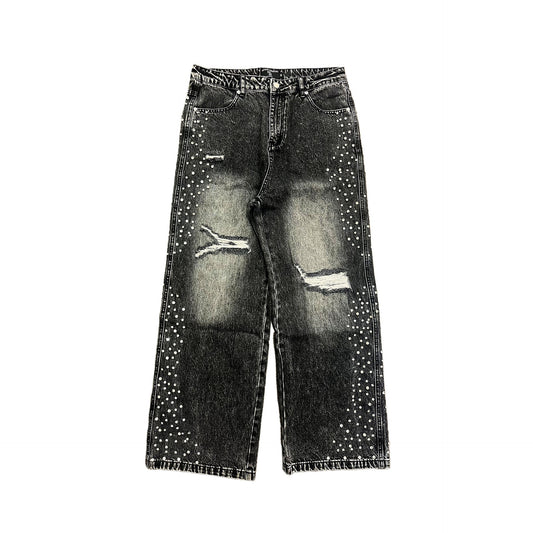 Mixed Emotions Baggy Jeans Grey Stone